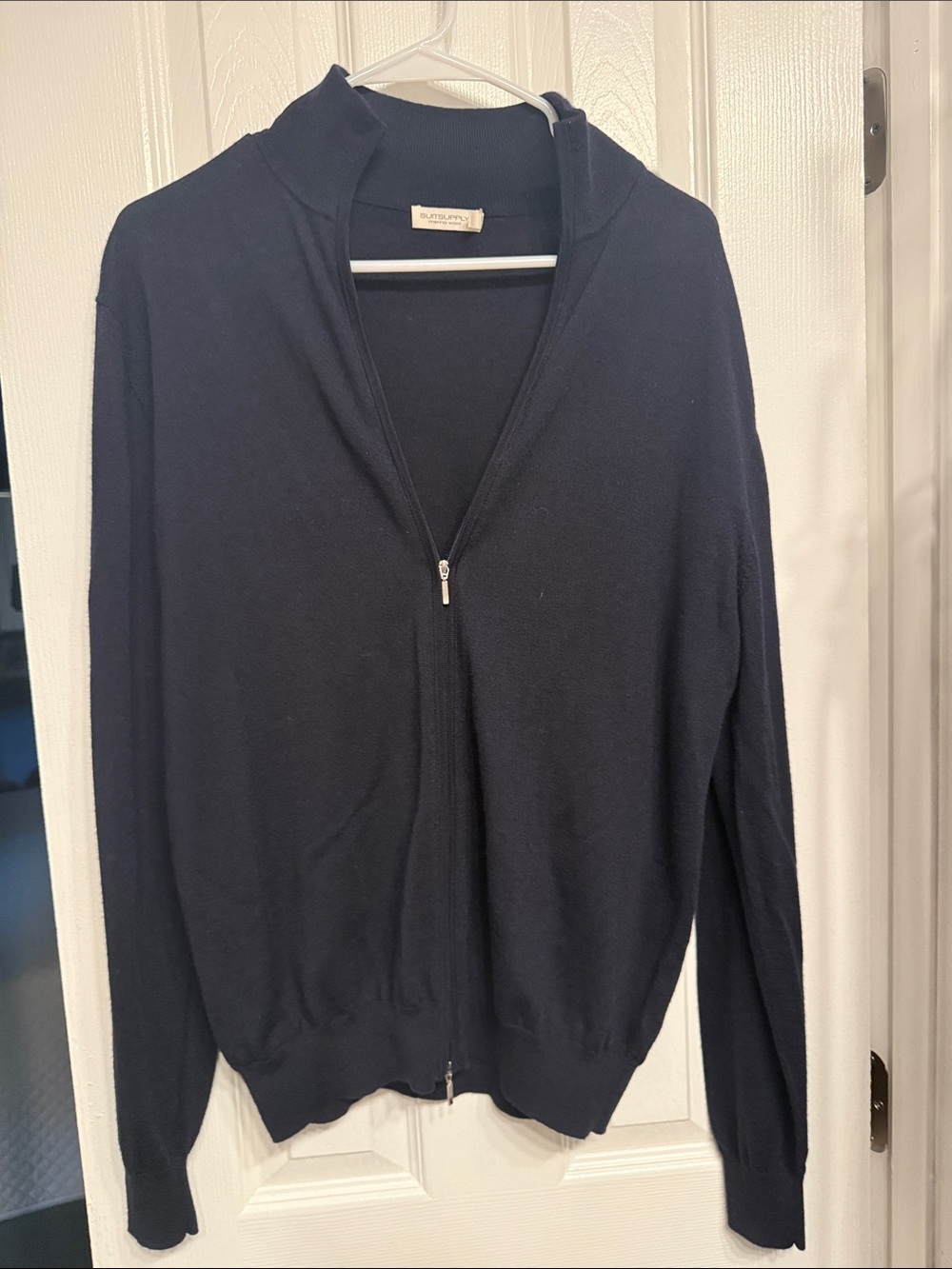 Suitsupply Navy Full-Zip Men's Sweater